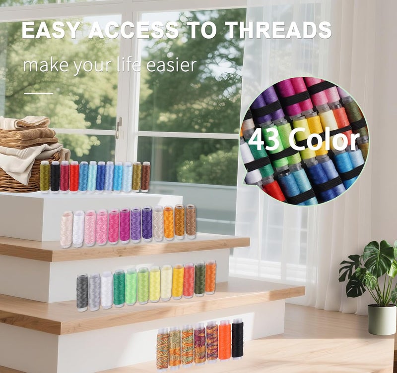 StiVerse 189 Pcs Sewing Kit for Adults, Beginners, 43 Color Needle and Thread kit, Mom Grandma Women Professional Sewing, Supplies Accessories for Travel Worker, Emergency, DIY and Home - Image 3
